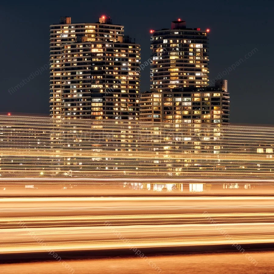 Golden Lights of Yokohama Harbor