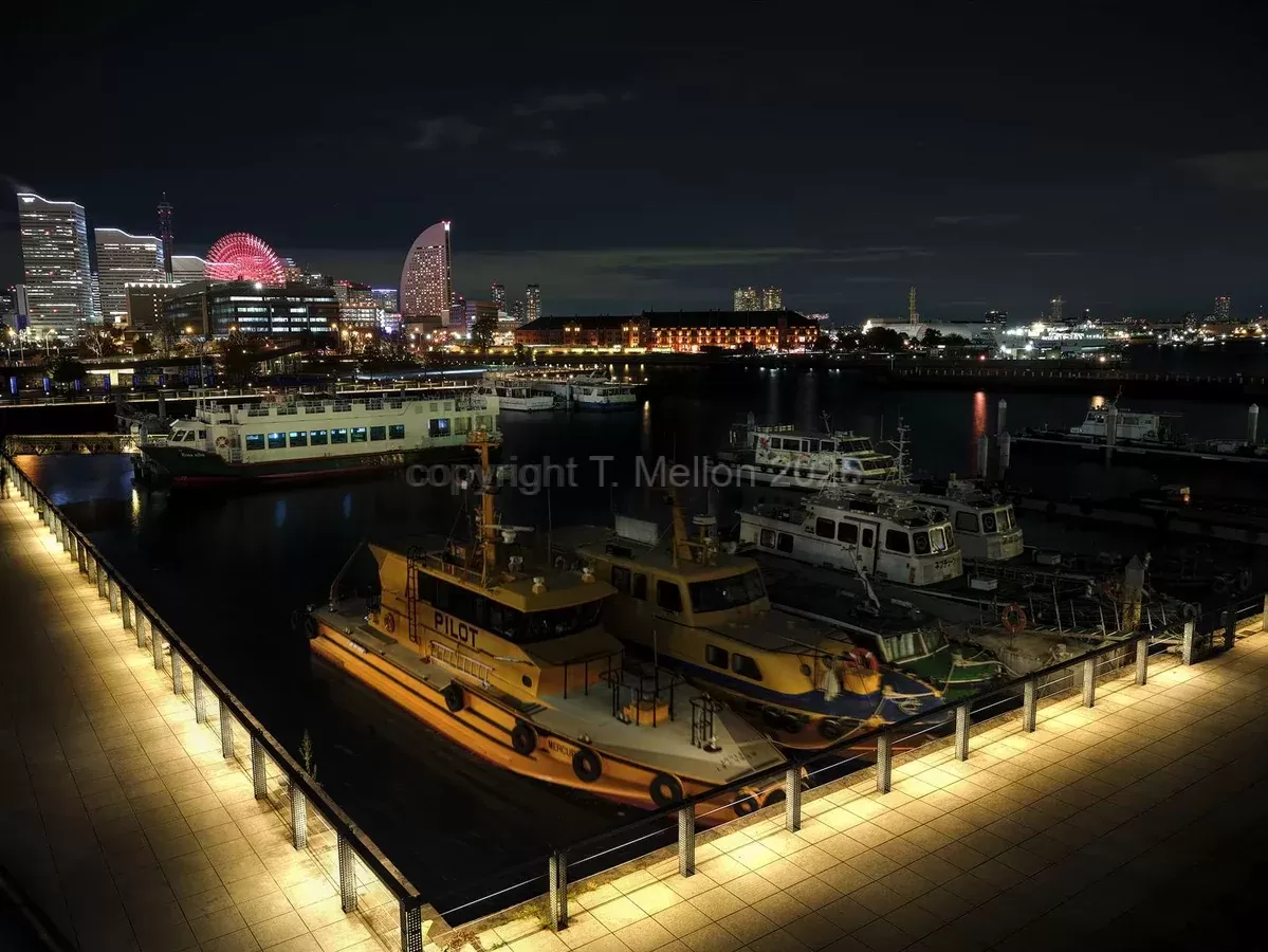 Yokohama Waterfront Deep Winter Night.